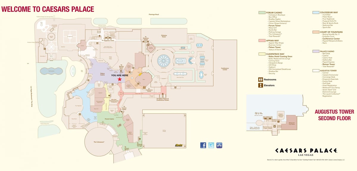 Las Vegas-i Caesars térkép