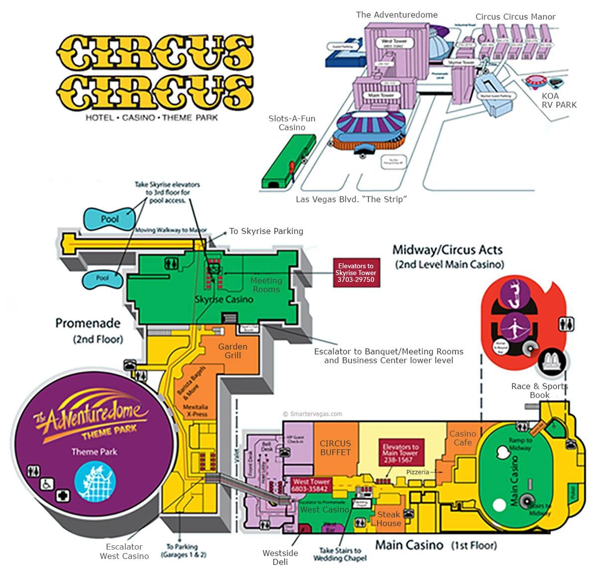 térkép Circus Circus Las Vegas