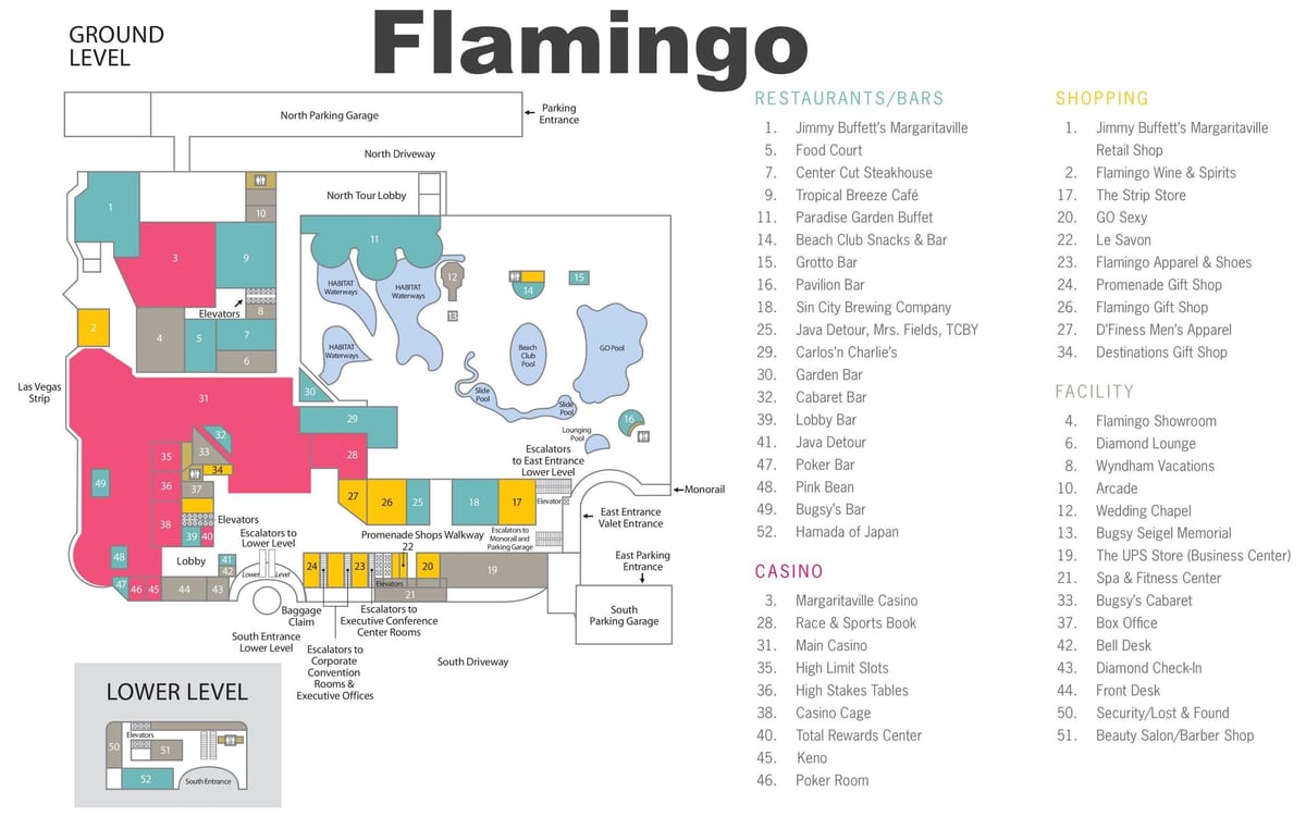 térkép Las Vegas Flamingo