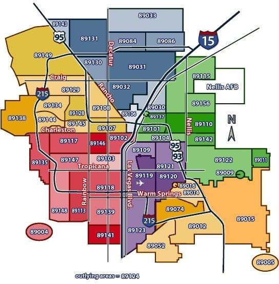 Las Vegas térkép irányítószám