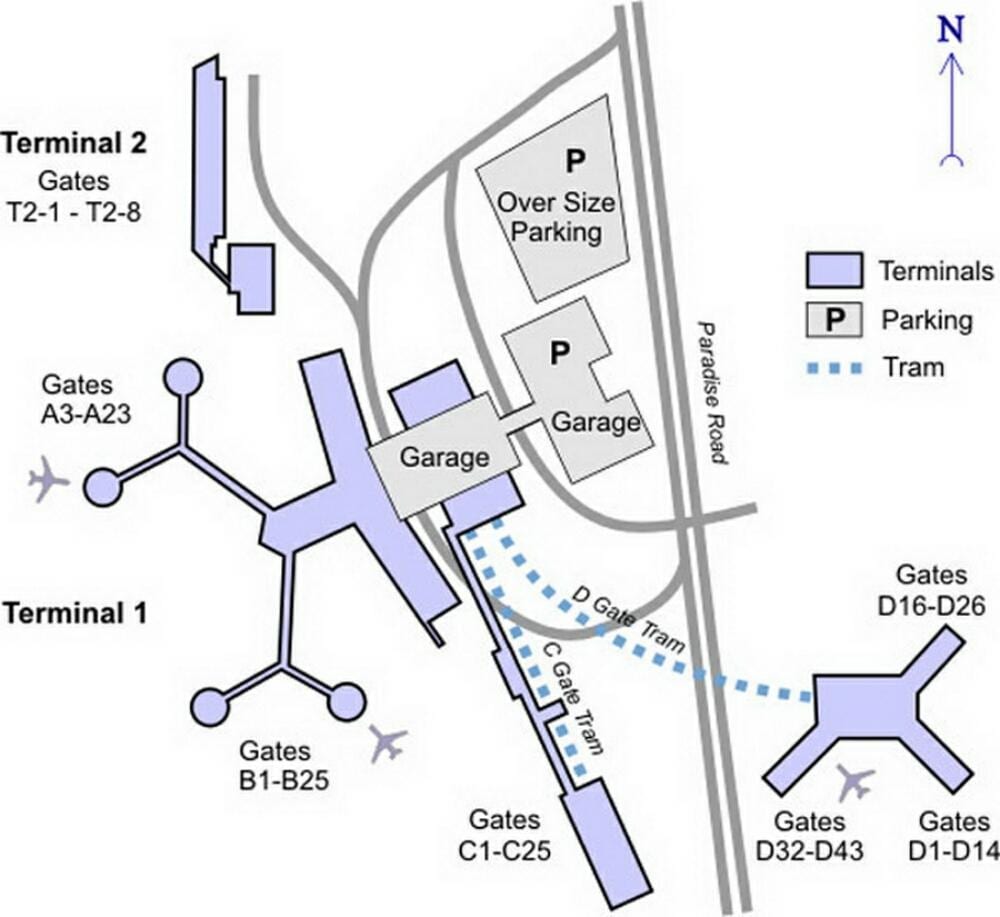 McCarran repülőtér terminál térkép