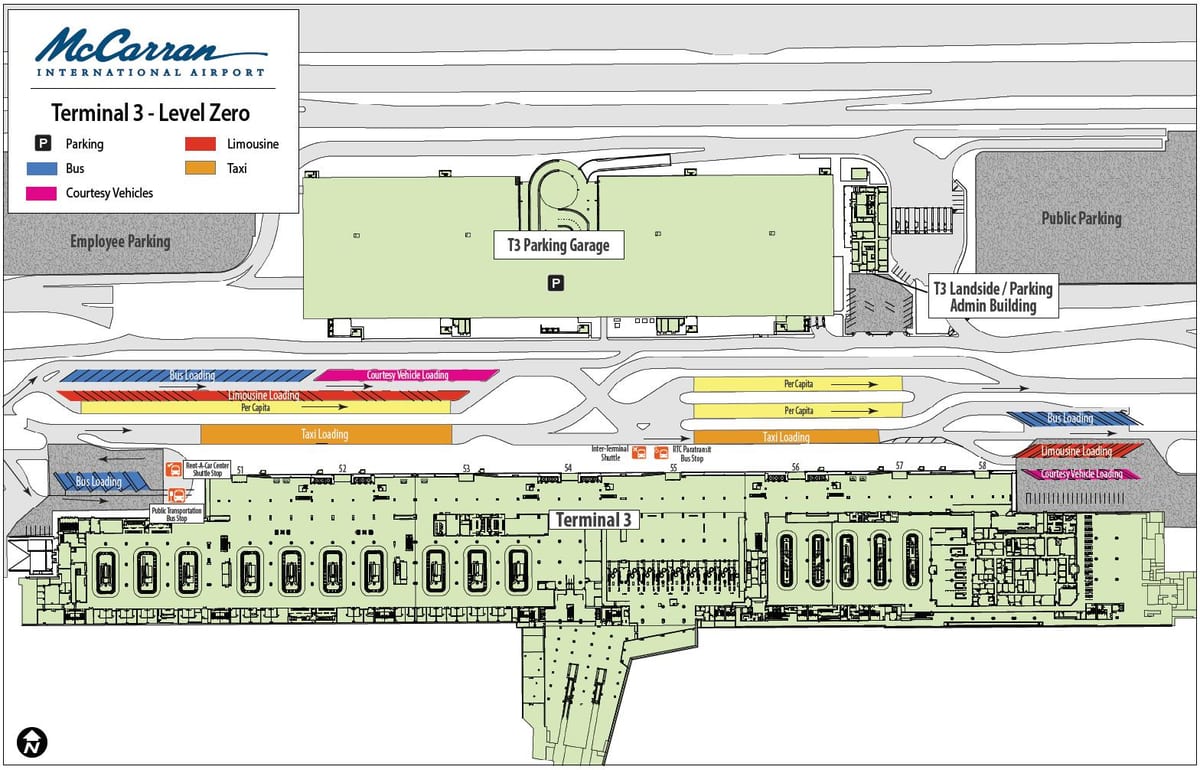 Las Vegas repülőtéri térkép terminál 3