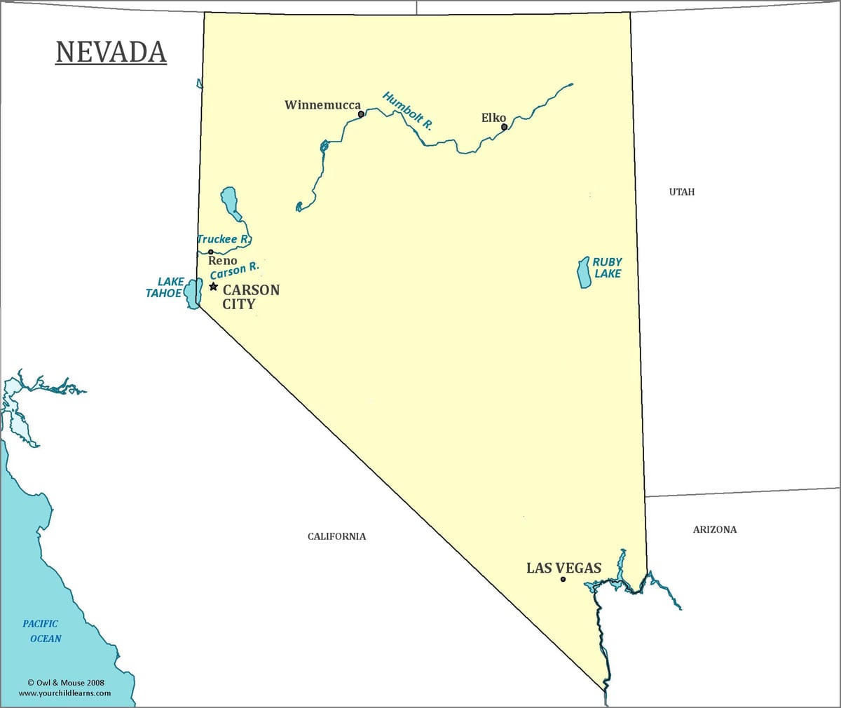térkép Las Vegas-ban, Nevadában