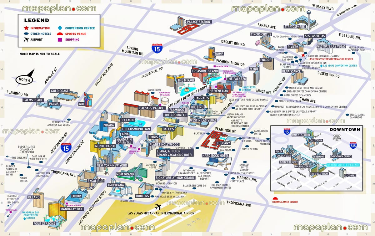 A Las Vegas strip térkép kaszinók