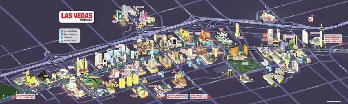 térkép kaszinók Las Vegas strip
