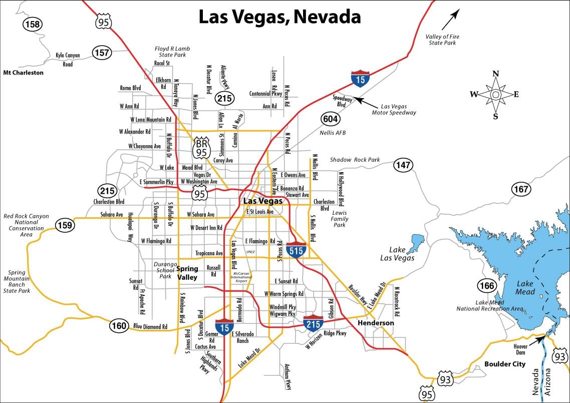 város, Las Vegas térkép