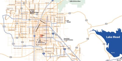 Térkép Las Vegas-i terület